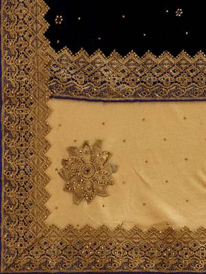 Purple embroidered pure silk saree with blouse 5