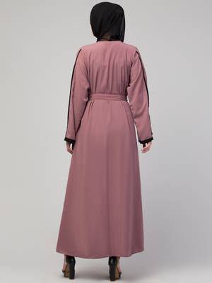 Women's latest shrug style layered designer abaya 2