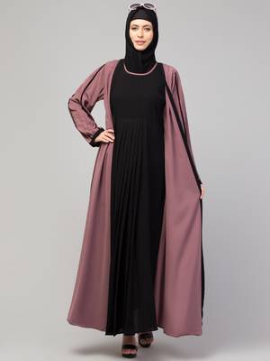 Women's latest shrug style layered designer abaya 3