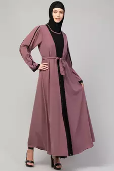 Women's latest shrug style layered designer abaya