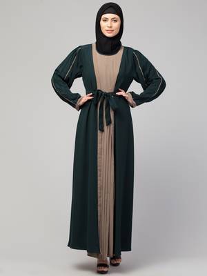 Women's latest shrug style designer abaya with belt 1