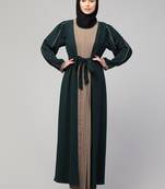 Women's latest shrug style designer abaya with belt