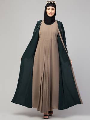 Women's latest shrug style designer abaya with belt 3
