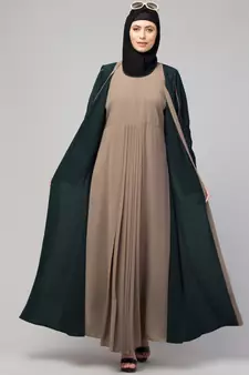 Women's latest shrug style designer abaya with belt