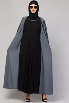 Women's latest shrug style design abaya with belt