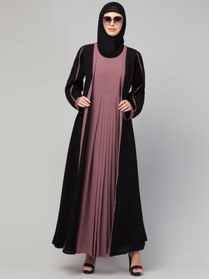 MRC Women's latest stylish shrug design abaya with belt 1
