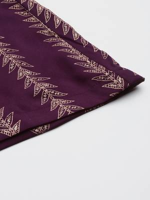 Purple printed crepe long-kurtis 4