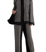 JSDC Outdoor Wear Striped Printed Russian Silk Co-ord Set