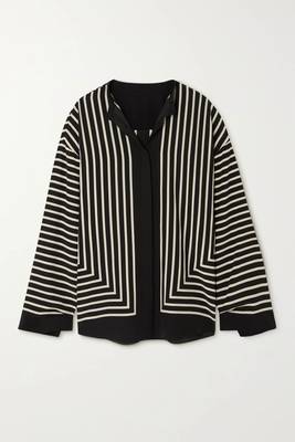 JSDC Outdoor Wear Striped Printed Russian Silk Co-ord Set 4