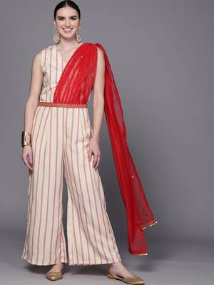 Off-white printed crepe long-kurtis 1