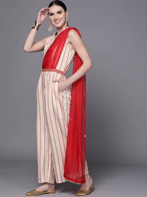 Off-white printed crepe long-kurtis 3