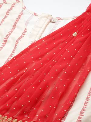 Off-white printed crepe long-kurtis 5