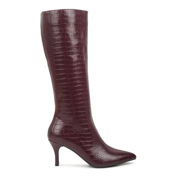 Burgundy Uptown Pointed Mid Heel Calf Boots 2