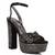 Black Bellini Diamante  High Block Heeled Sandals