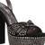 Black Bellini Diamante  High Block Heeled Sandals