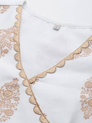 White printed art silk short-kurtis 4