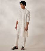White Applique Kurta Set