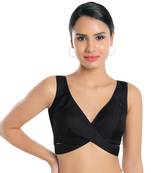 MMore Silk Open-Back Readymade Black Blouse