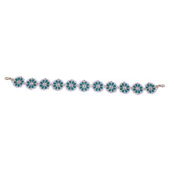 Gold Plated Metal Traditional Floral Kundan Pearl Studded Rajasthani Sheeshphool/SheeshPatti for Women  1