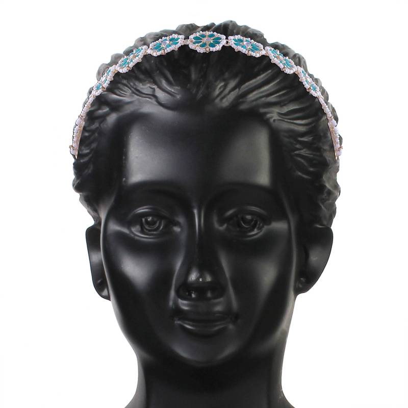 Gold Plated Metal Traditional Floral Kundan Pearl Studded Rajasthani Sheeshphool/SheeshPatti for Women 