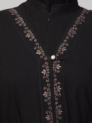 Women's stylish double layered embroidered designer abaya kaftan 5