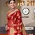 Red Woven Organza Saree With Blouse