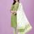 Light Green White Jaipuri Printed Gotta Patti Kurta With Pant and Dupatta Set 
