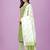 Light Green White Jaipuri Printed Gotta Patti Kurta With Pant and Dupatta Set 
