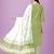 Light Green White Jaipuri Printed Gotta Patti Kurta With Pant and Dupatta Set 