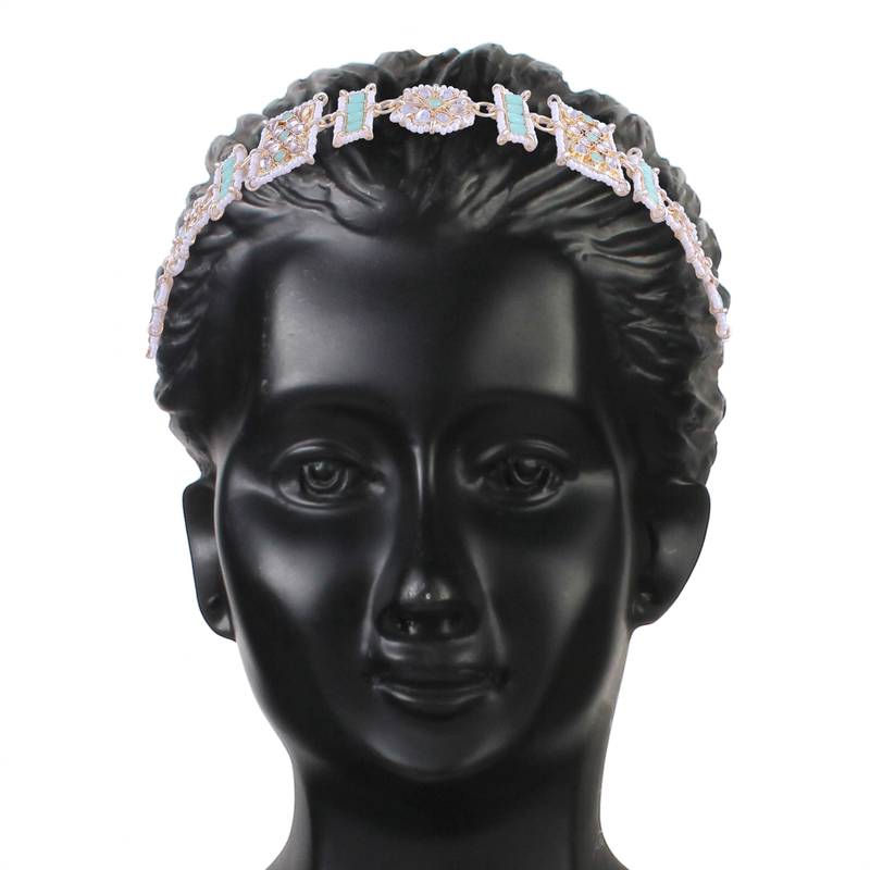 Gold Plated Metal Traditional Floral Kundan Pearl Studded Rajasthani Sheeshphool/SheeshPatti for Women T2061Min