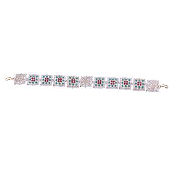 Gold Plated Metal Traditional Floral Kundan Pearl Studded Rajasthani Sheeshphool/SheeshPatti for Women T2067QG 2