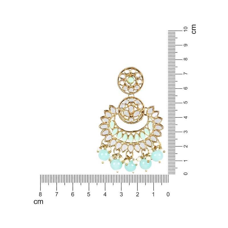 I Jewels Gold Plated Traditional Kundan & Stone Studded Chandbali Earrings For Women(E3079Min)