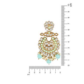 I Jewels Gold Plated Traditional Kundan & Stone Studded Chandbali Earrings For Women(E3080Min) 4