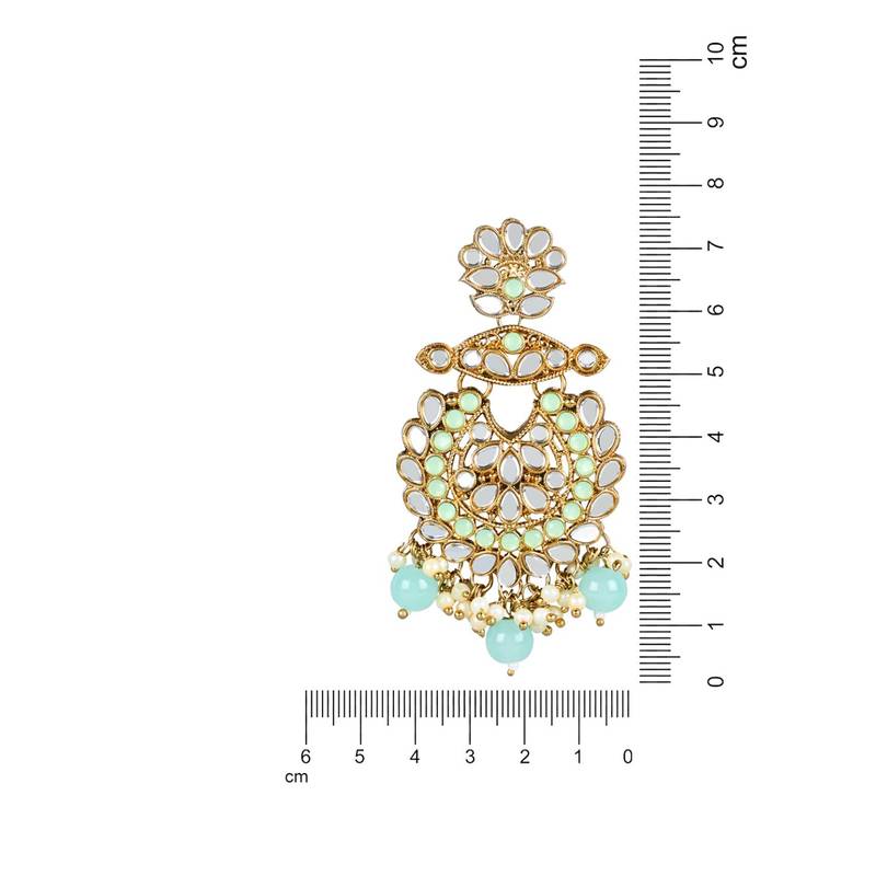 I Jewels Gold Plated Traditional Kundan & Stone Studded Chandbali Earrings For Women(E3080Min)