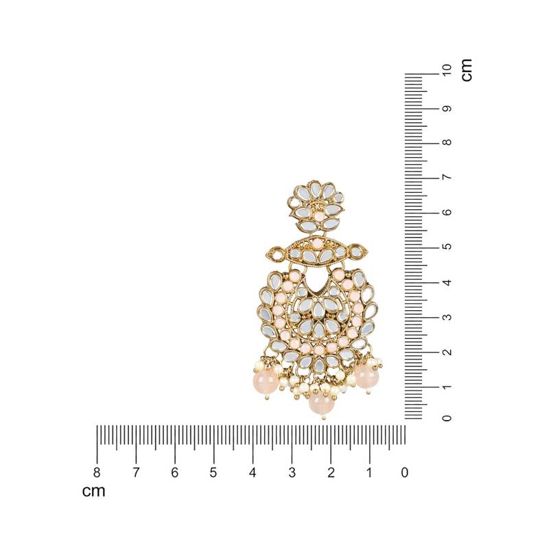 I Jewels Gold Plated Traditional Kundan & Stone Studded Chandbali Earrings For Women(E3080Pe)