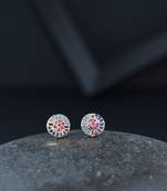 Valentine's Special Rose Gold Plated Glittering Crystal AD Stone Studs Earrings for Women & Girls 