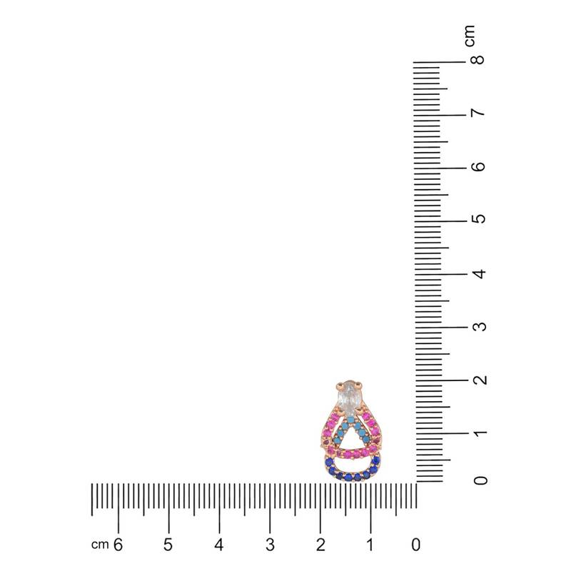 Valentine's Special Rose Gold Plated Glittering Crystal AD Stone Studs Earrings for Women & Girls 