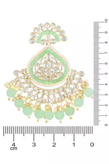 Gold Plated Traditional Handcrafted Pearl Kundan Beaded Earrings for Women/Girls 