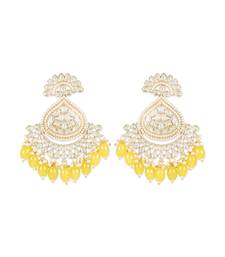 Gold Plated Traditional Handcrafted Pearl Kundan Beaded Earrings for Women/Girls 