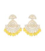 Gold Plated Traditional Handcrafted Pearl Kundan Beaded Earrings for Women/Girls 