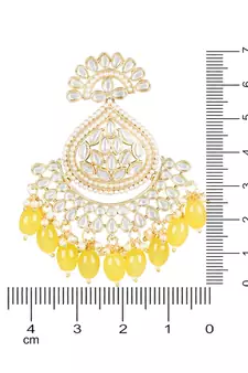 Gold Plated Traditional Handcrafted Pearl Kundan Beaded Earrings for Women/Girls 