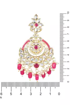 Gold Plated Traditional Handcrafted Pearl Kundan Beaded Earrings for Women/Girls 