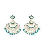Gold Plated Traditional Handcrafted Pearl Kundan Beaded Earrings for Women/Girls 