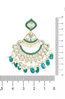 Gold Plated Traditional Handcrafted Pearl Kundan Beaded Earrings for Women/Girls 