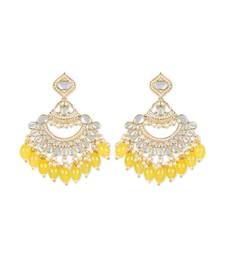 Gold Plated Traditional Handcrafted Pearl Kundan Beaded Earrings for Women/Girls 