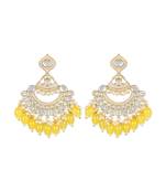 Gold Plated Traditional Handcrafted Pearl Kundan Beaded Earrings for Women/Girls 