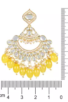 Gold Plated Traditional Handcrafted Pearl Kundan Beaded Earrings for Women/Girls 