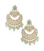 Gold Plated Traditional Handcrafted Pearl Kundan Beaded Chandbali Earrings for Women/Girls (E3030Sb)