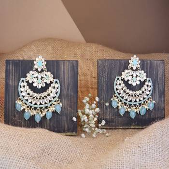 Gold Plated Traditional Handcrafted Pearl Kundan Beaded Chandbali Earrings for Women/Girls (E3030Sb) 2