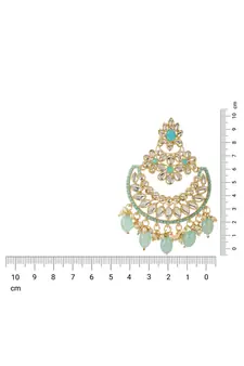 Gold Plated Traditional Handcrafted Pearl Kundan Beaded Chandbali Earrings for Women/Girls (E3030Sb)